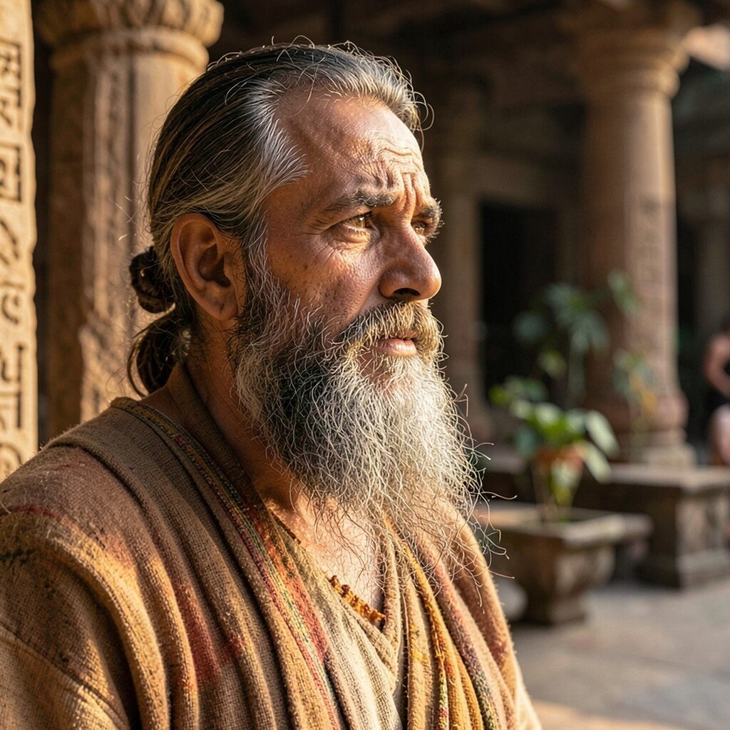 Representación artística interpretativa de Kaṇāda